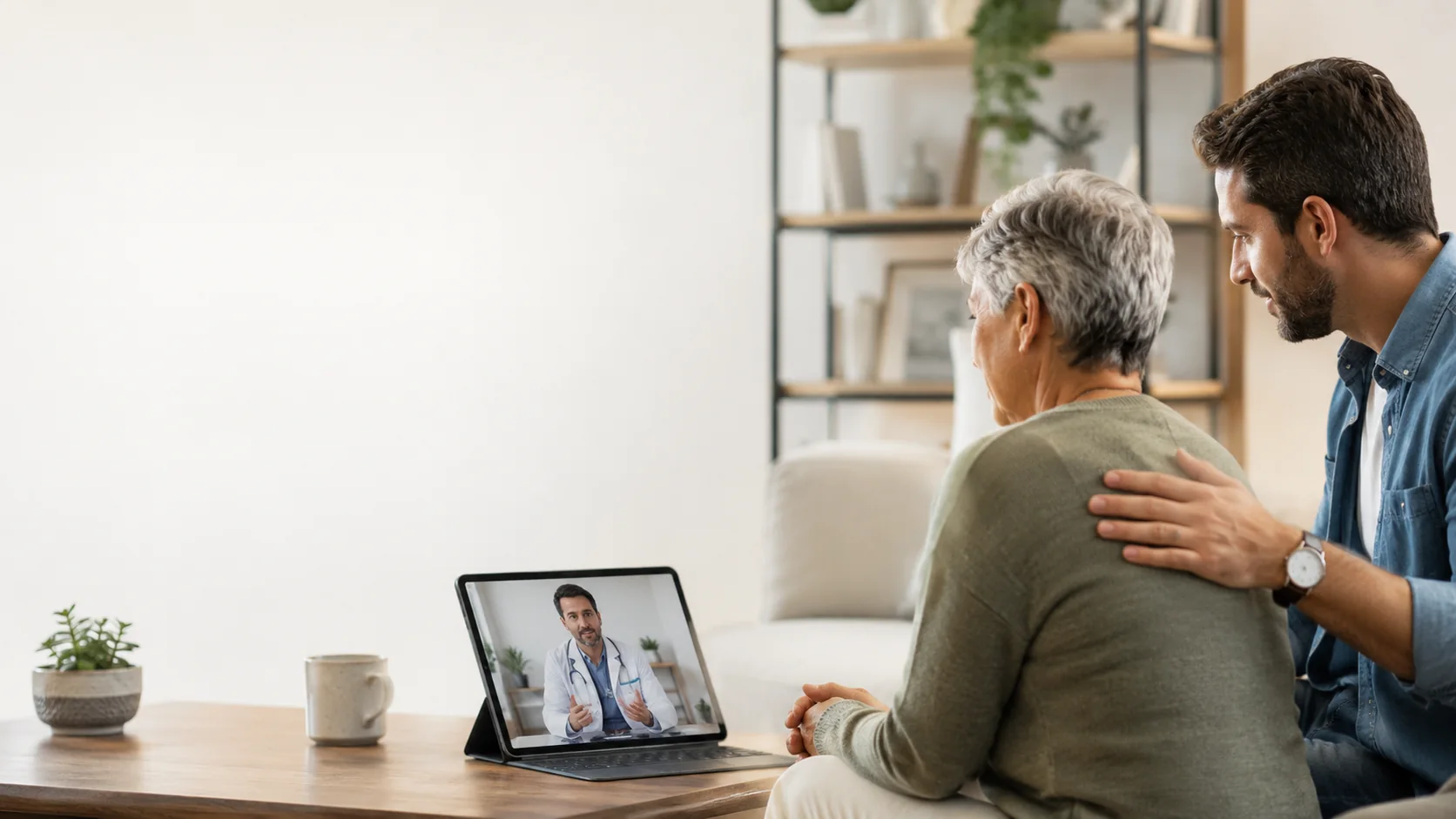 Paciente usando telemedicina desde casa